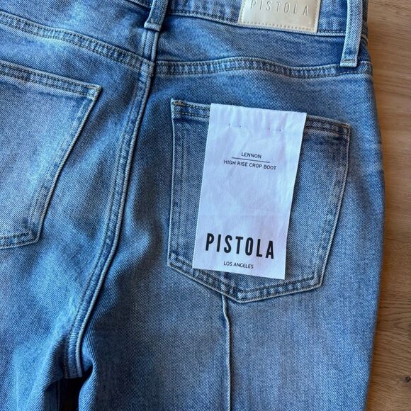 NWT Pistola Lennon Pintuck High Rise Crop Boot Jeans in Essence - Picture 7 of 8